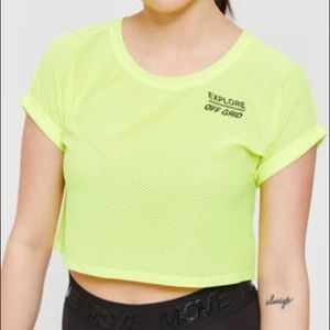 Ardene MOVE Neon Off Grid Mesh Crop Tee